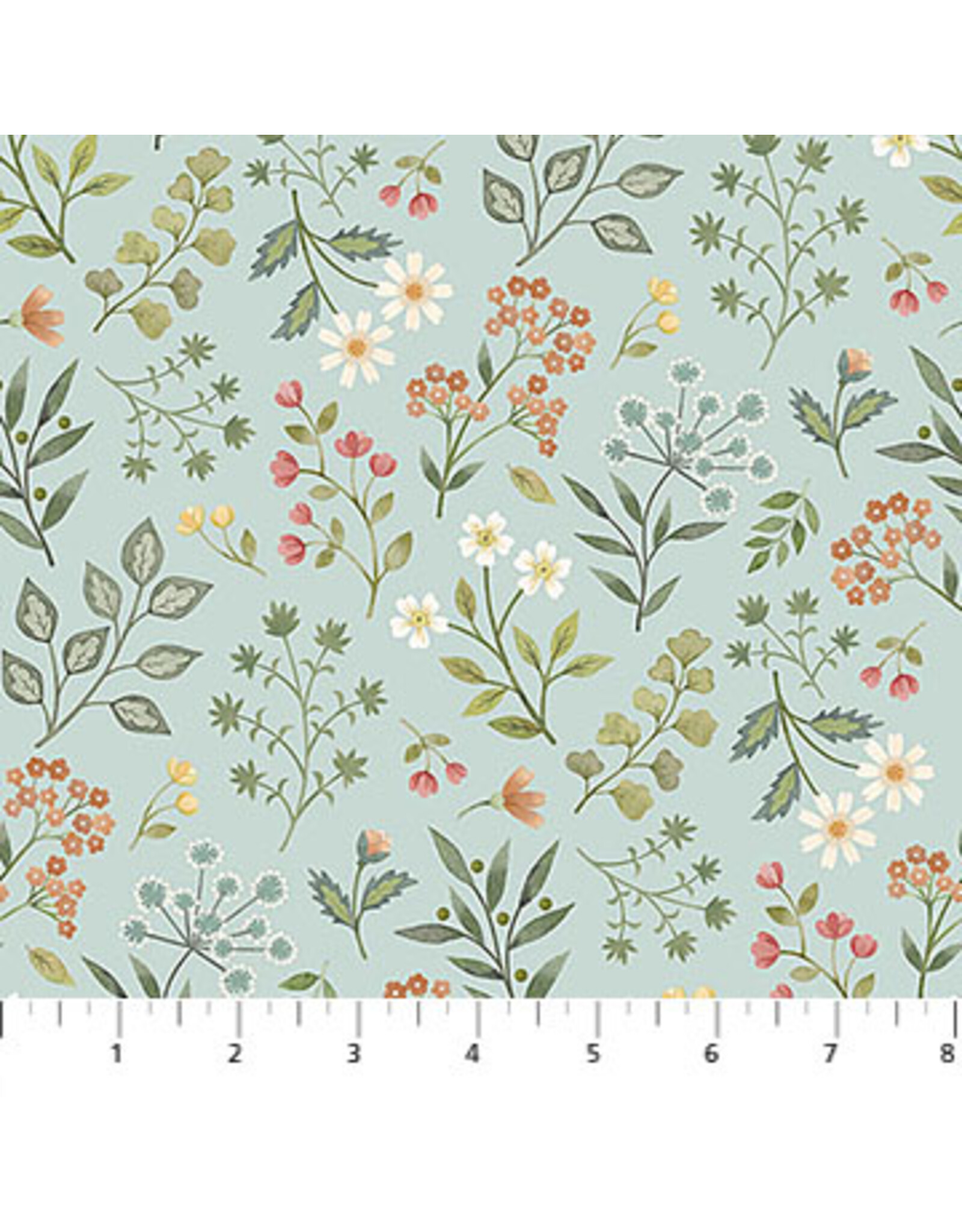 Northcott Northcott Fabrics - Woodland Heart - Floral Blue