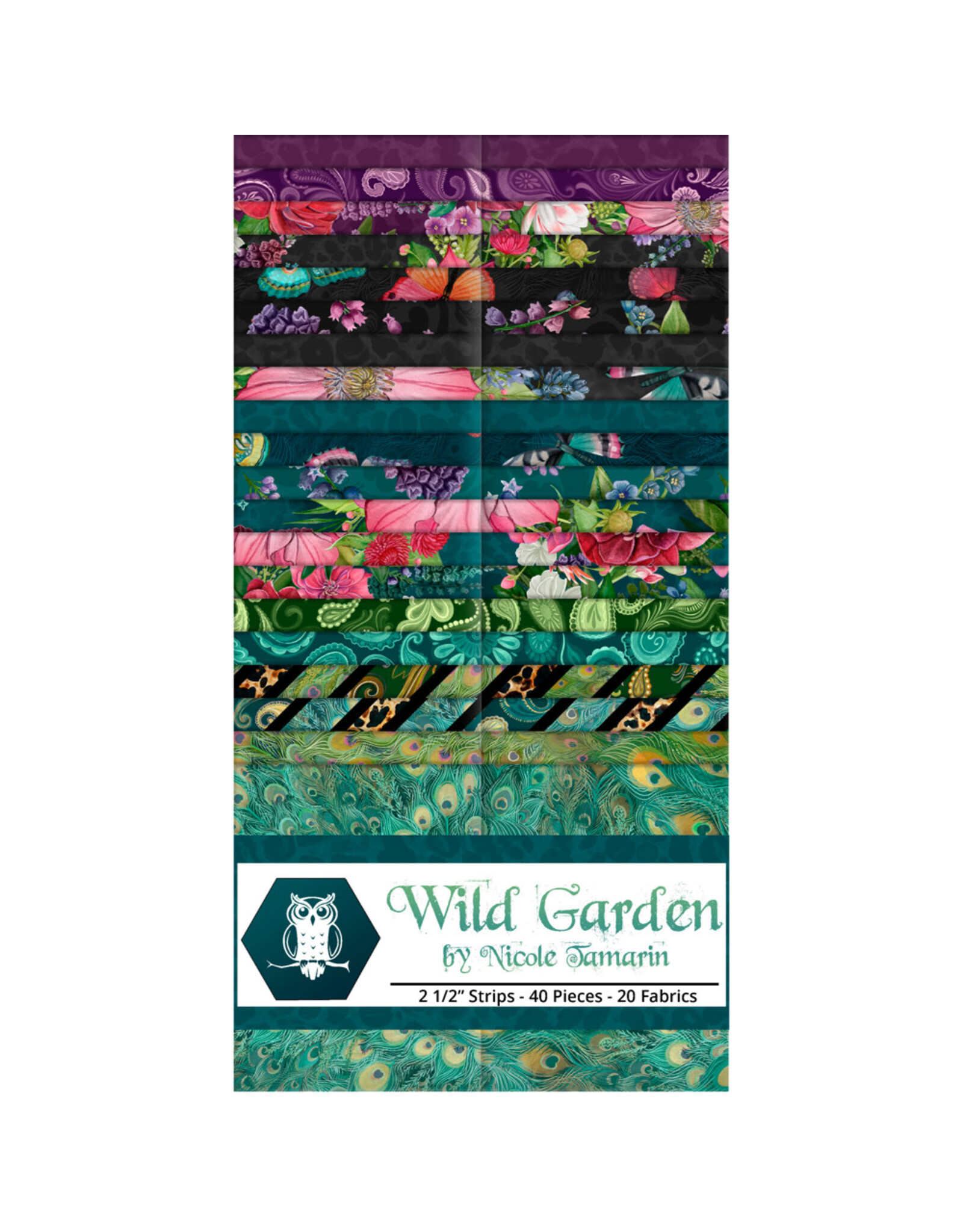 Lumin Fabrics Lumin Fabrics - Wild Garden - Strip Pack 2,5 inch - Jelly Roll
