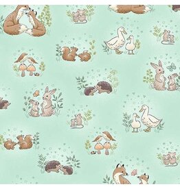 Makower UK Little Ones - Hugs Teal