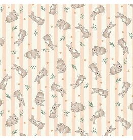 Makower UK Little Ones - Bunnies Coral
