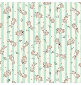 Makower UK Little Ones - Bunnies Teal