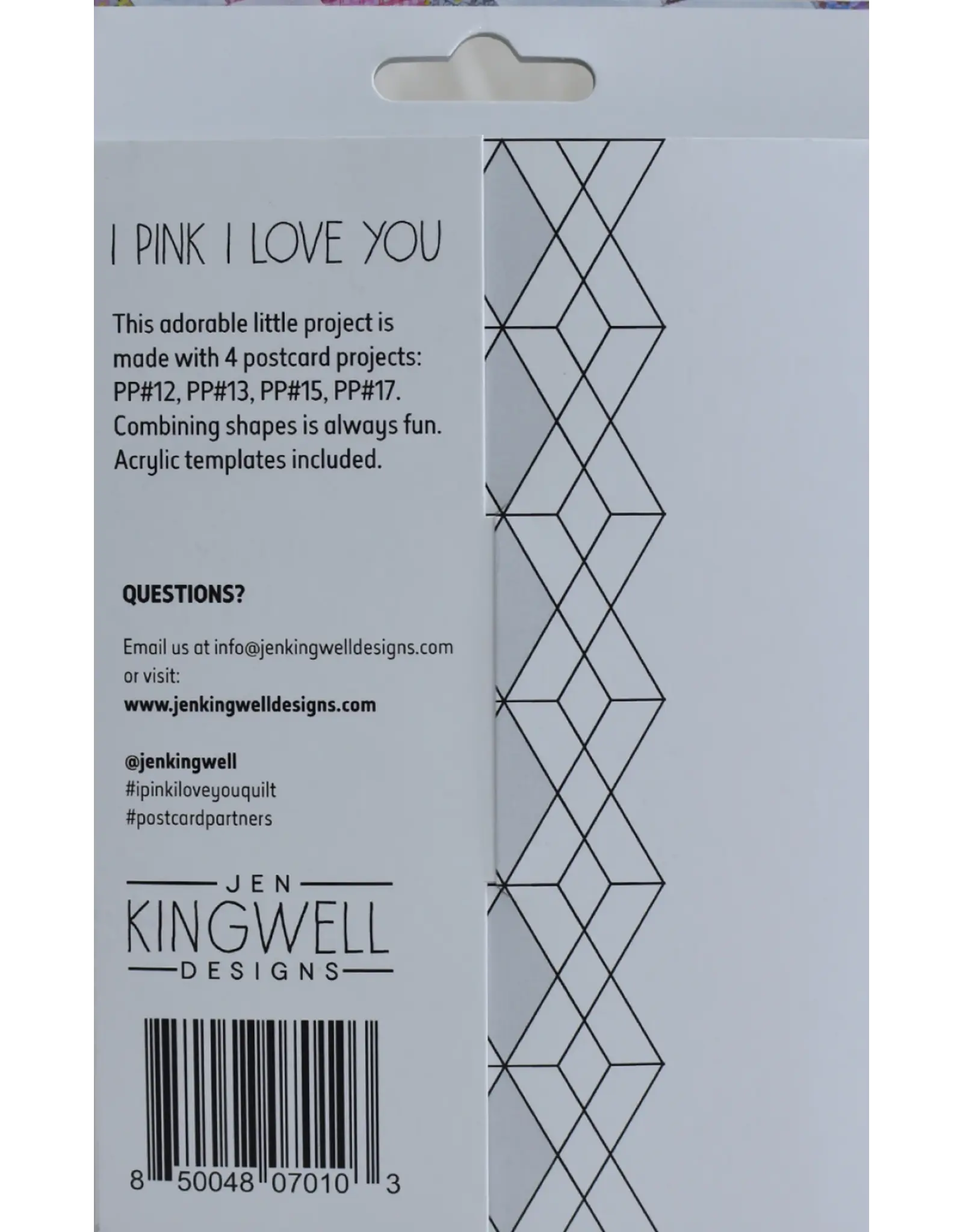 Jen Kingwell Designs Jen Kingwell Designs - Postcard Partner - I Pink I Love You
