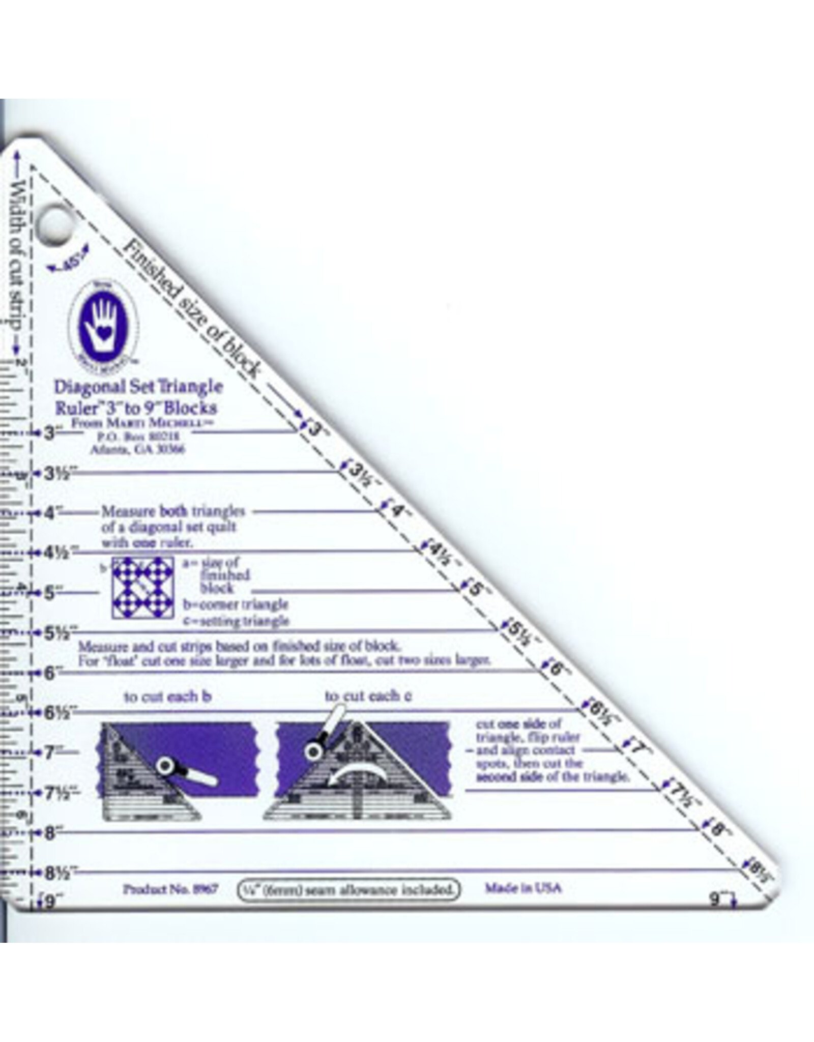 Marti Michell Marti Michell - Diagonal Set Triangle Ruler - Cut-n-Flip - Small - 8967