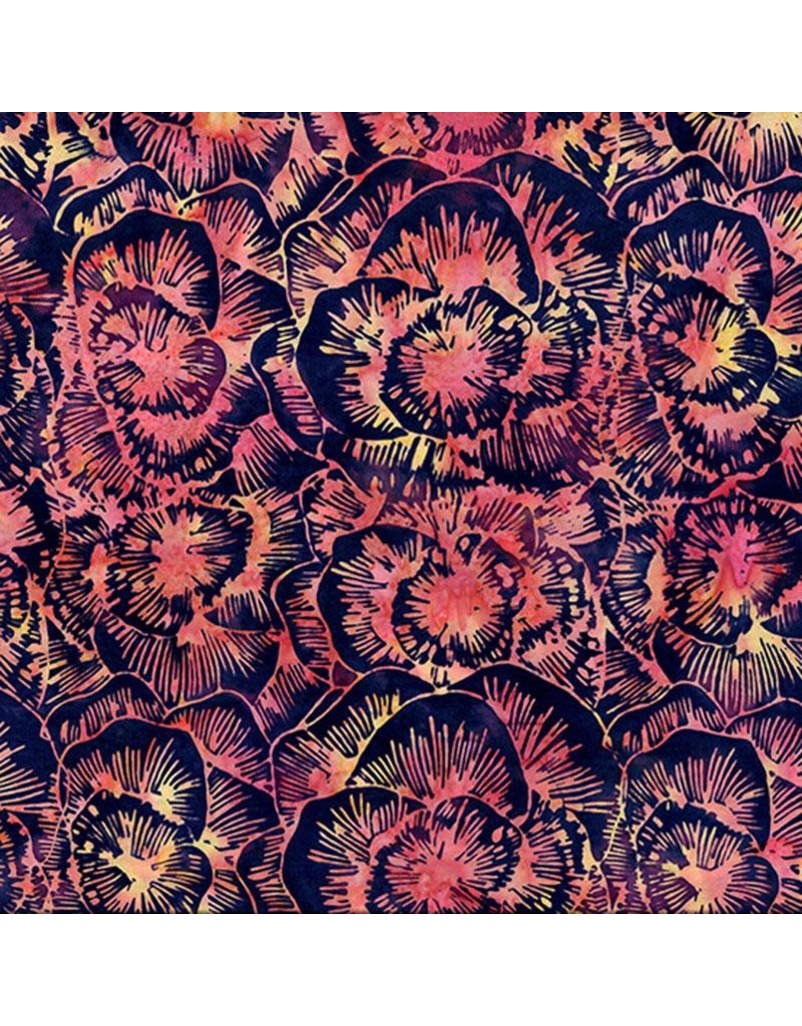 Hoffman Hoffman Fabrics - Bali Handpaints - Linear Peony Persimmon - X2633-89