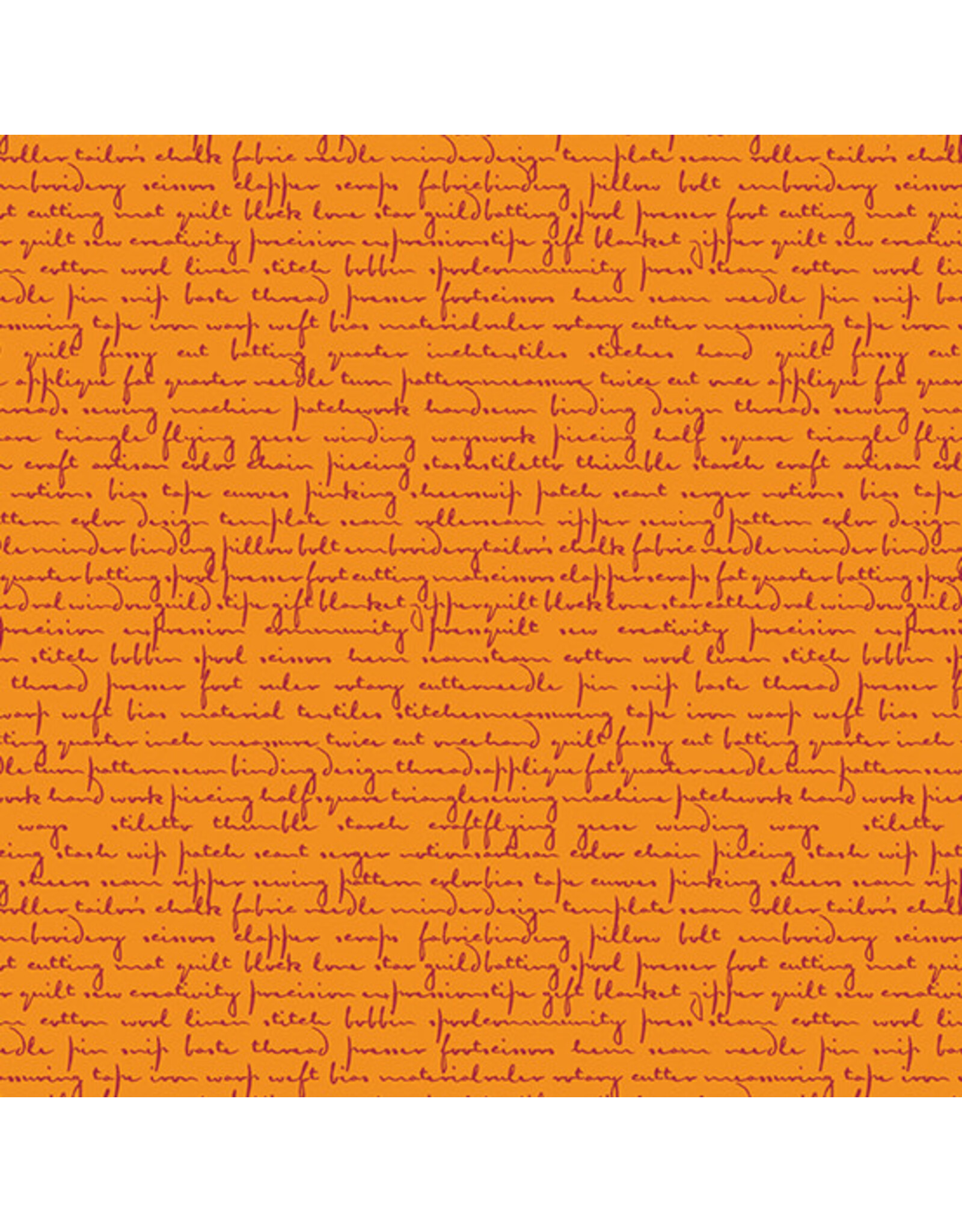 Andover Scrawl - Quilty Words Tangerine coupon (± 52 x 110 cm)