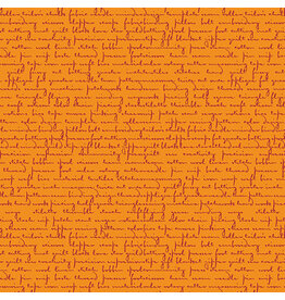 Andover Scrawl - Quilty Words Tangerine coupon (± 52 x 110 cm)