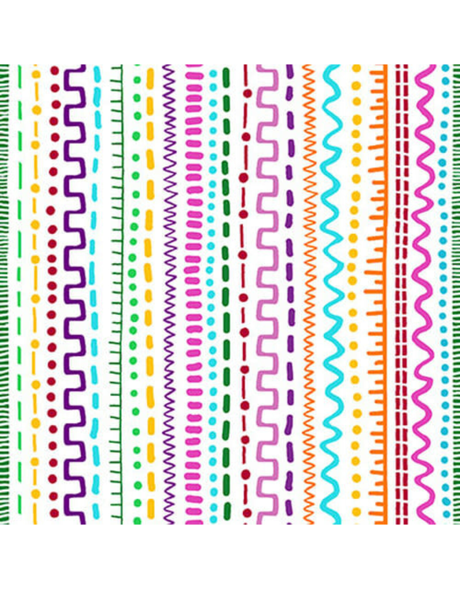 Blank Quilting Daisy Talk - Rainbow Stitches White coupon (± 54 x 110 cm)