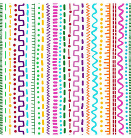 Blank Quilting Daisy Talk - Rainbow Stitches White coupon (± 54 x 110 cm)
