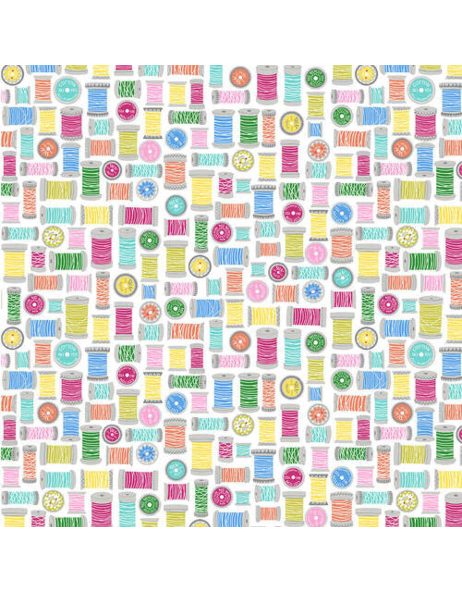 Blank Quilting Handmade with Love - Thread Spools Multi coupon (± 52 x 110 cm)