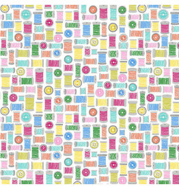 Blank Quilting Handmade with Love - Thread Spools Multi coupon (± 52 x 110 cm)