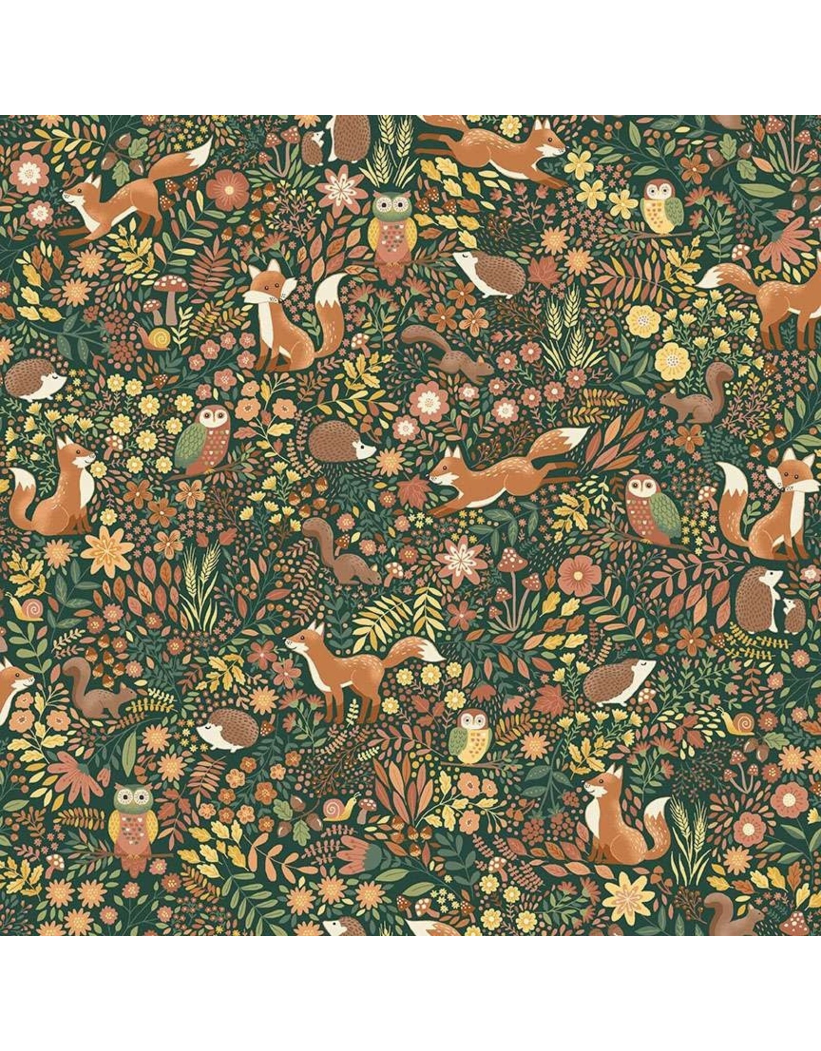 Makower UK Hello Autumn - Wild Wood Green coupon (± 74 x 110 cm)