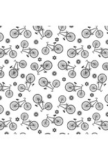 Blank Quilting Paradox - Bicycles White coupon (± 59 x 110 cm)
