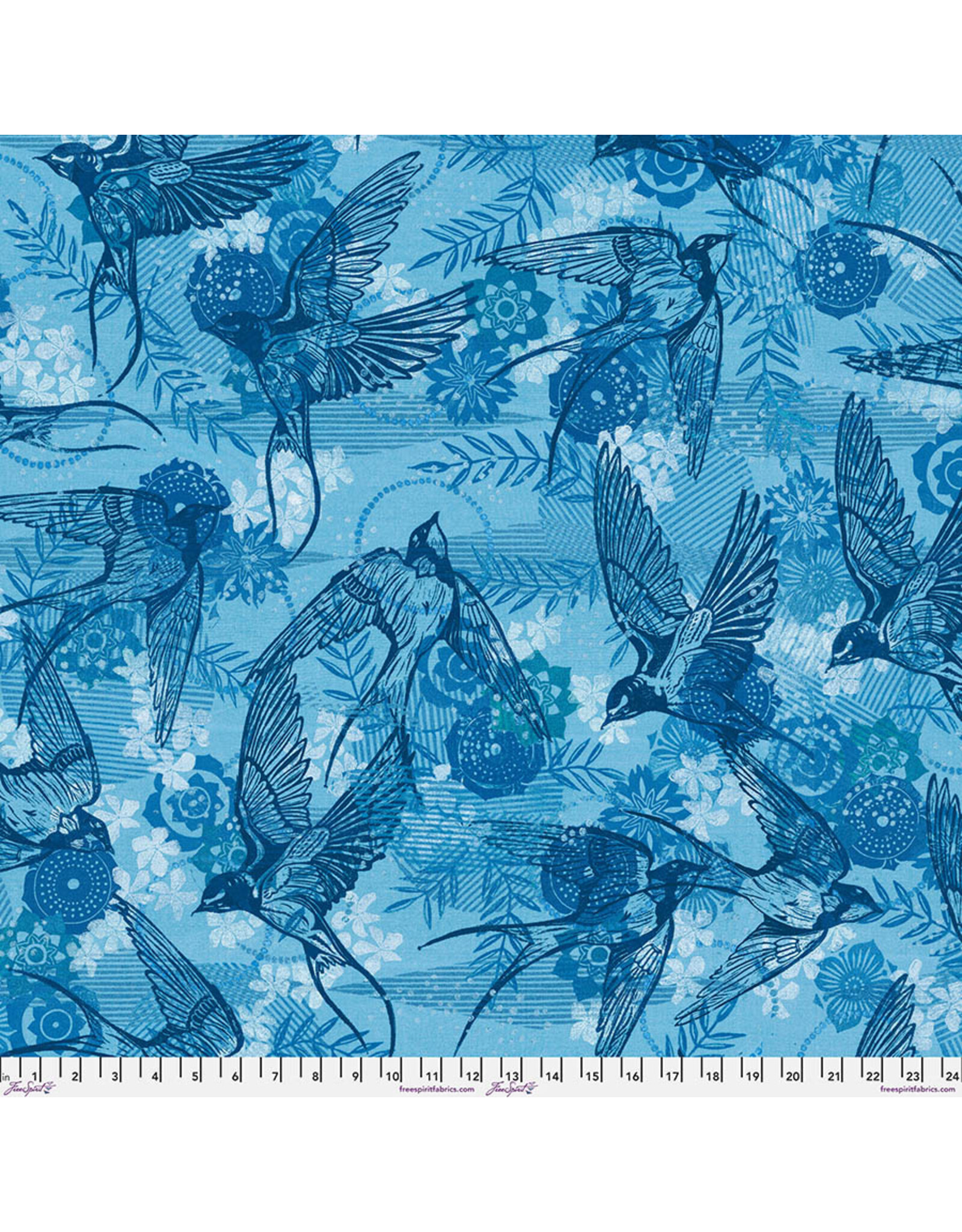 FreeSpirit Findings - Coming Home Indigo - Backing coupon (± 55 x 274 cm)