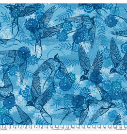 FreeSpirit Findings - Coming Home Indigo - Backing coupon (± 55 x 274 cm)