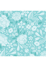 Benartex Contempo Studio Frolic - Silhouette Aqua coupon (± 46 x 110 cm)