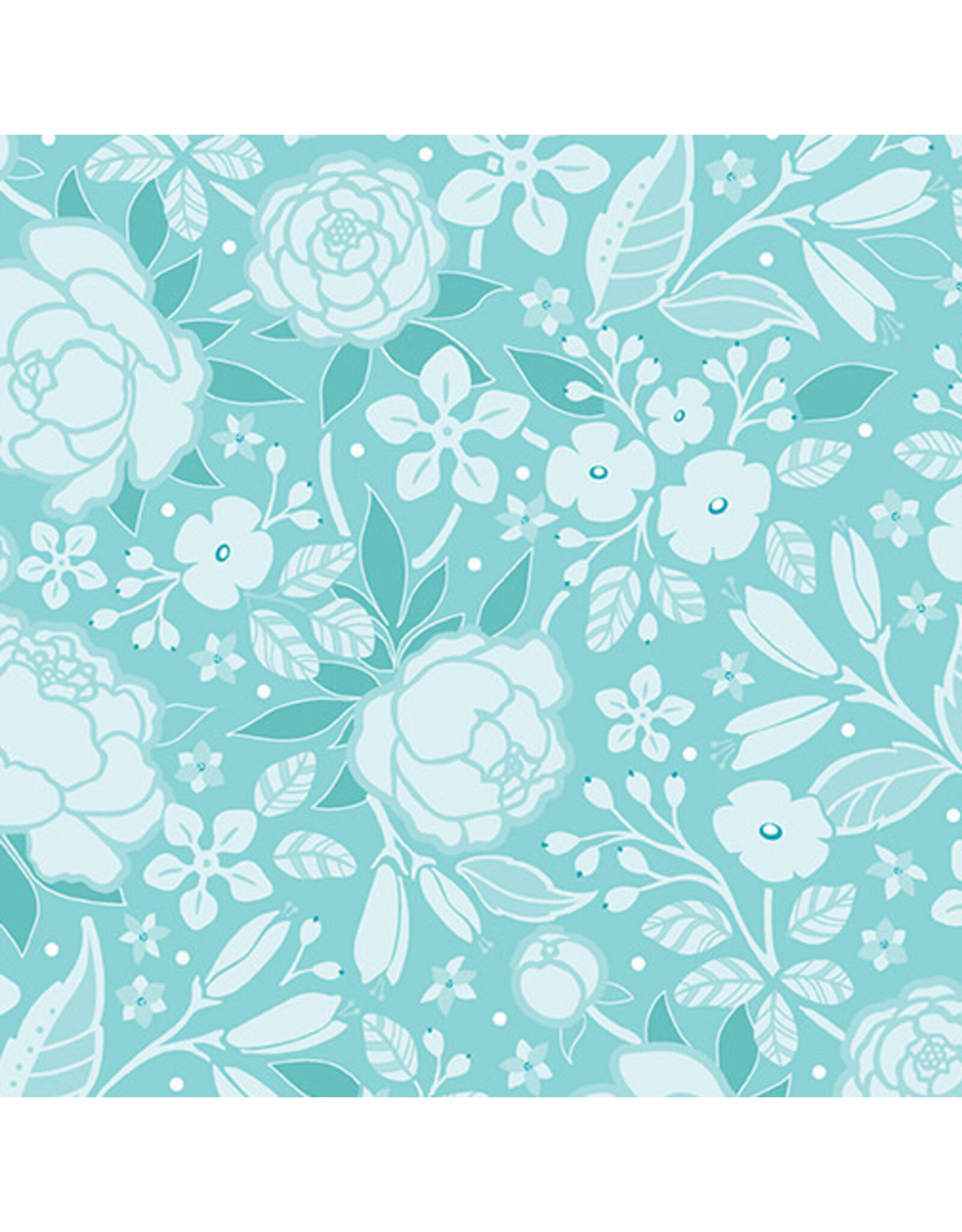 Benartex Contempo Studio Frolic - Silhouette Aqua coupon (± 46 x 110 cm)