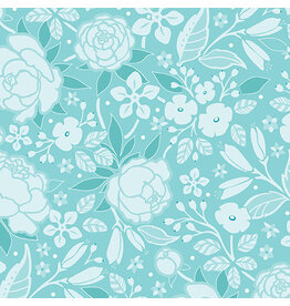Benartex Contempo Studio Frolic - Silhouette Aqua coupon (± 46 x 110 cm)