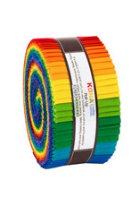 Robert Kaufman Robert Kaufman - 2-1/2in Strips Roll Up - Kona Solids Bright Rainbow