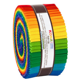Robert Kaufman 2-1/2in Strips Roll Up - Kona Solids Bright Rainbow