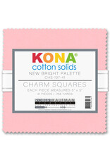 Robert Kaufman 5 x 5 inch Charm Squares - Kona Solids New Bright Palette - CHS-137-41