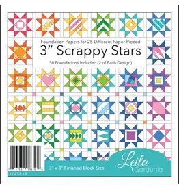 Leila Gardunia 3 inch - Scrappy Stars  - Foundation Paper-Piecing Pad