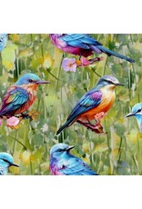 3 Wishes Fabric 3 Wishes - Spring into Beauty - Bird Perch Green - 24234-GRN-CTN