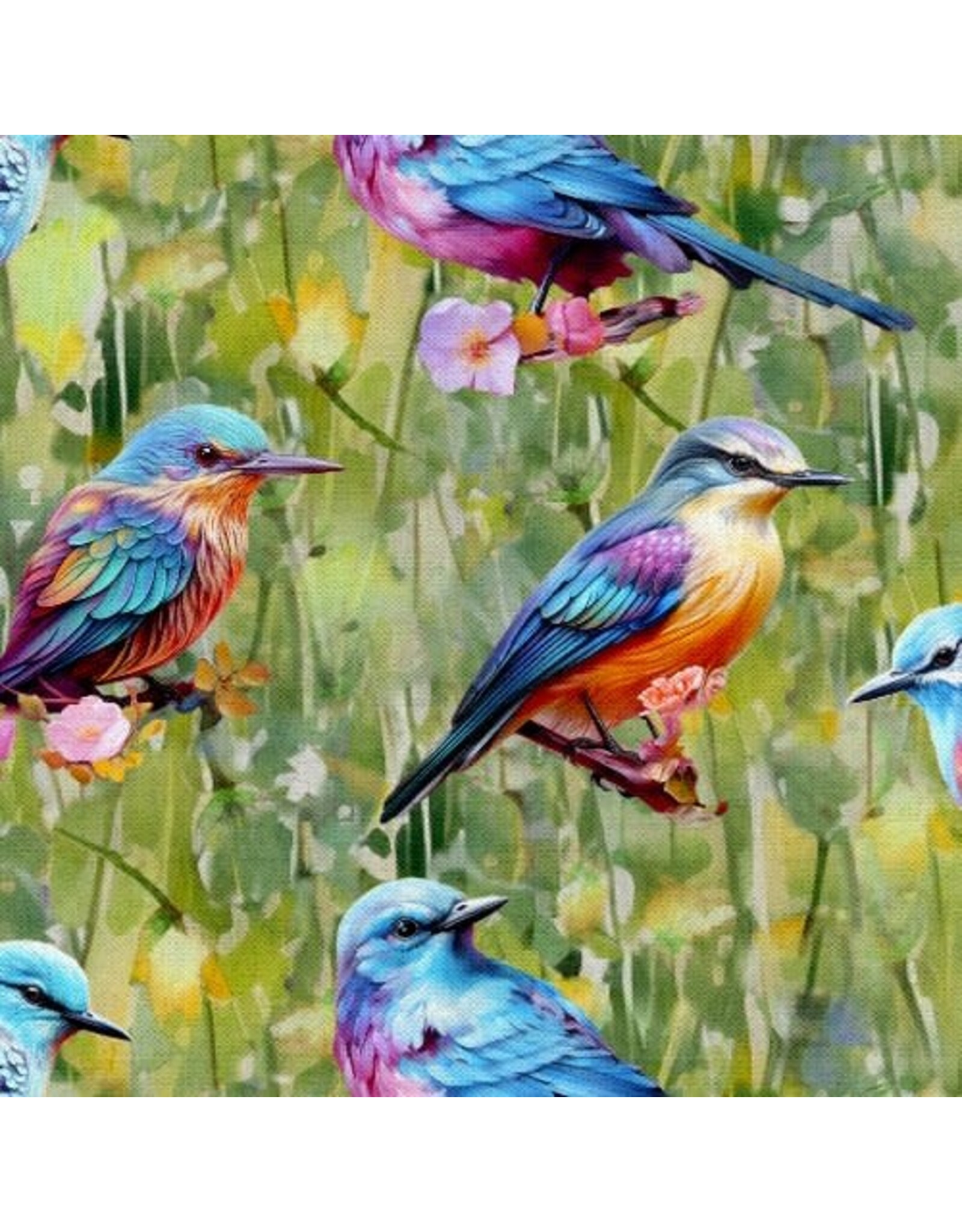 3 Wishes Fabric 3 Wishes - Spring into Beauty - Bird Perch Green - 24234-GRN-CTN