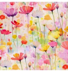 3 Wishes Fabric Spring into Beauty - Budding Wildflowers