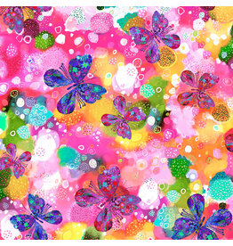 P & B Textiles Color Burst - Butterflies Multi