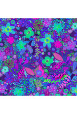 P & B Textiles Noemi Ibarz - Color Burst - Flowers Blue Purple - CBUR-6088-FV