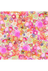 P & B Textiles Noemi Ibarz - Color Burst - Circles Pink Green - CBUR-6089-RPG