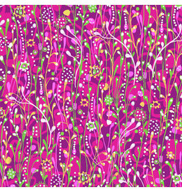 P & B Textiles Color Burst - Stems Fuchsia