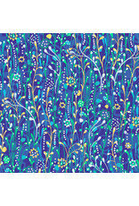 P & B Textiles Noemi Ibarz - Color Burst - Stems Blue - CBUR-6090-V