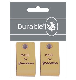 Durable Leren Label - Made by Grandma