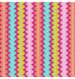 Blank Quilting Handmade with Love - Ric-Rac Stripe Coral coupon (± 54 x 110 cm)