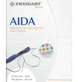 Zweigart Aida - 14 Count - White Opalescent - 11