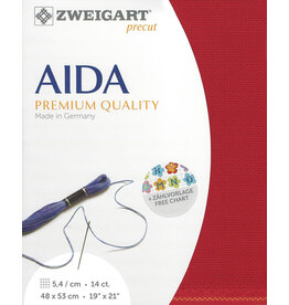 Zweigart Aida - 14 Count - Kerstrood - 954