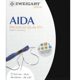 Zweigart Aida - 14 Count - Zwart - 720