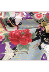 Naka Fabrics Naka Fabrics - Japanese Fabric - Women and Roses Red - 1750-10A