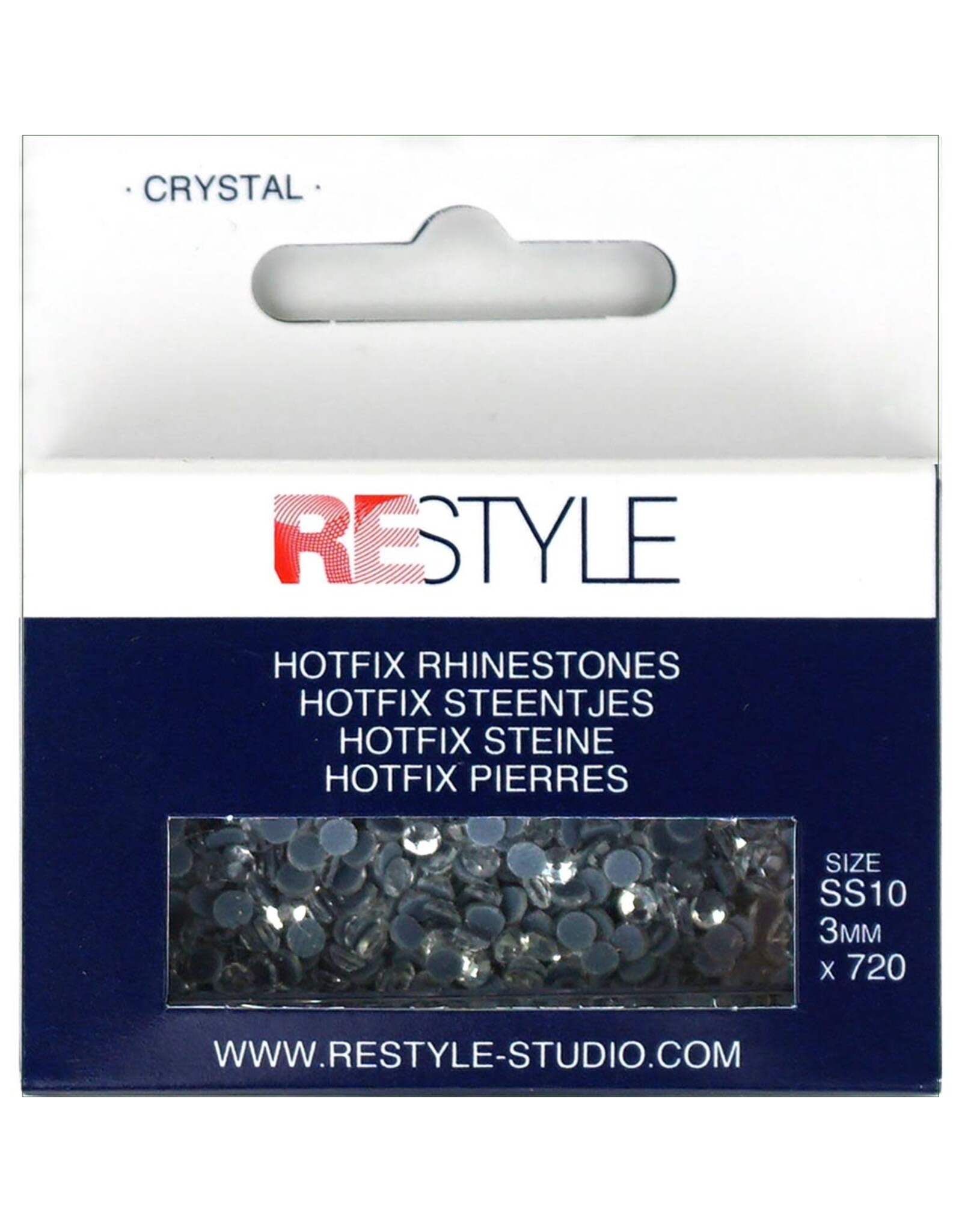 Restyle Restyle - Hotfix Rhinestones- Crystal - SS10 - 3 mm
