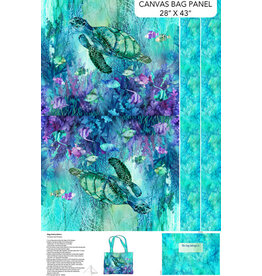 Northcott Coral Reef - Canvas Bag Panel