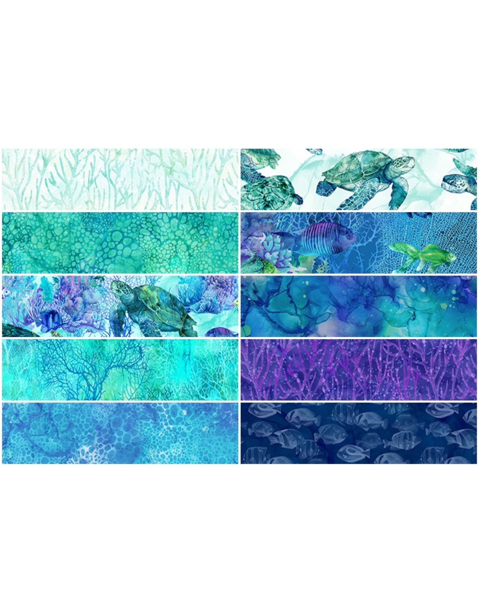 Northcott Deborah Edwards & Melanie Samra - Coral Reef - Fat Quarter Pakket