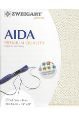 Zweigart Aida - 14 Count - Wit Goud Metallic - 118