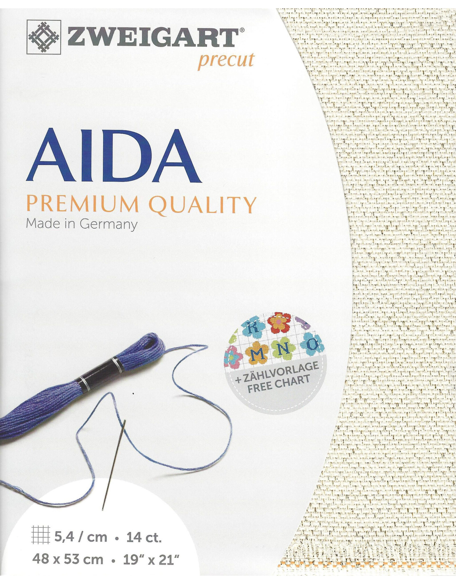 Zweigart Aida - 14 Count - Wit Goud Metallic - 118