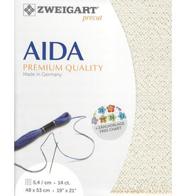 Zweigart Aida - 14 Count - Wit Goud Metallic - 118