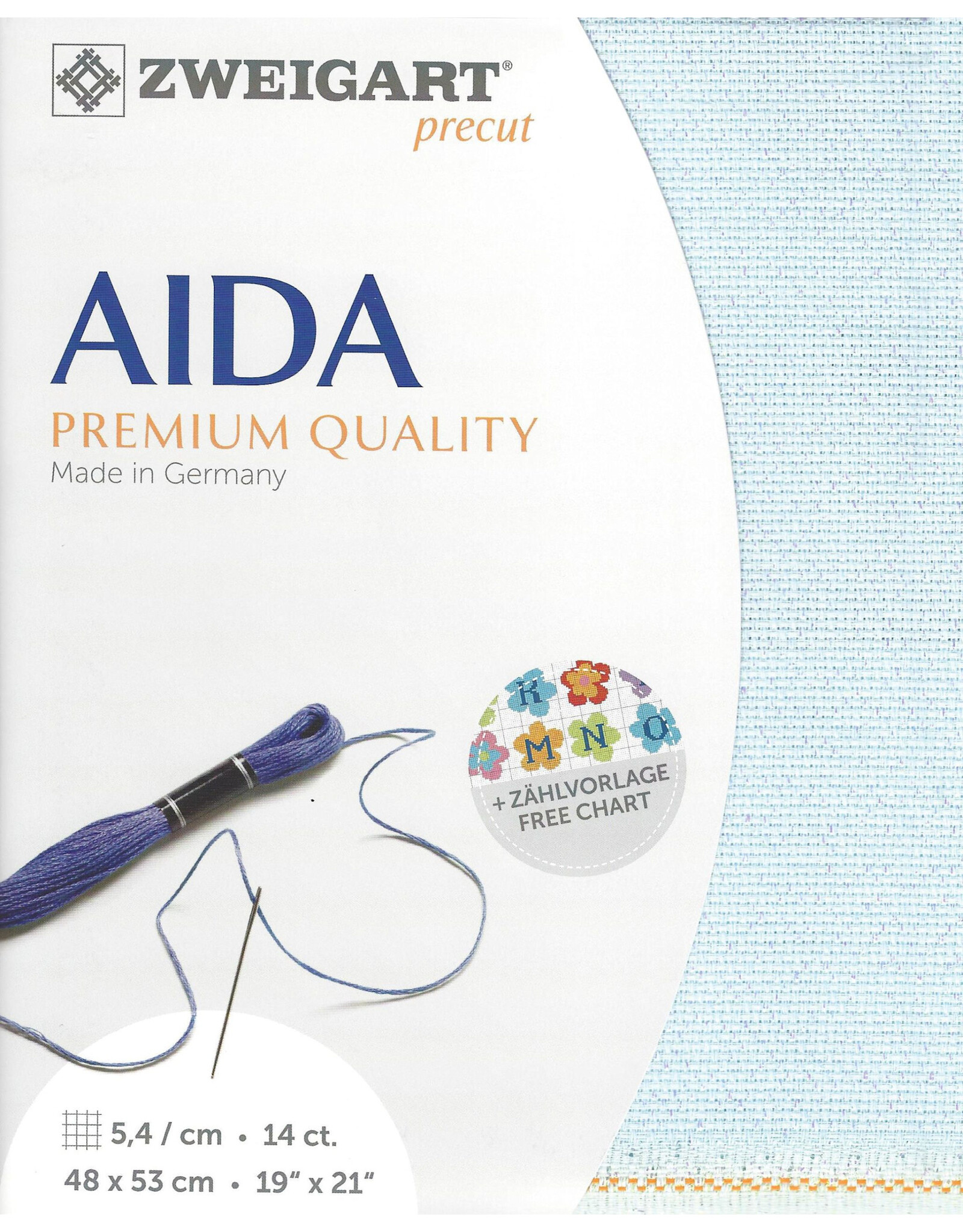 Zweigart Aida - 14 Count - IJsblauw Sparkle - 5169