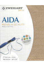 Zweigart Aida Vintage - 14 Count - Mocha - 3009