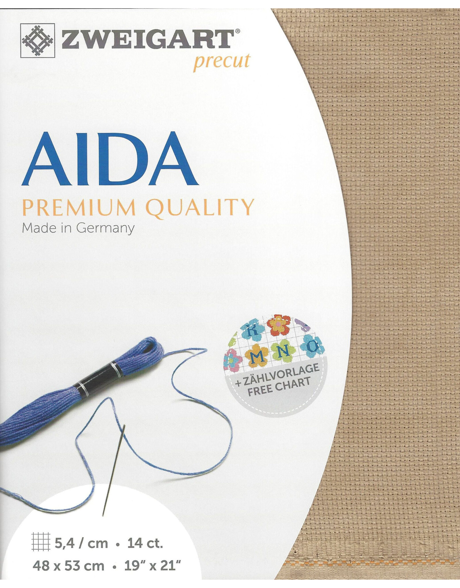 Zweigart Aida Vintage - 14 Count - Mocha - 3009