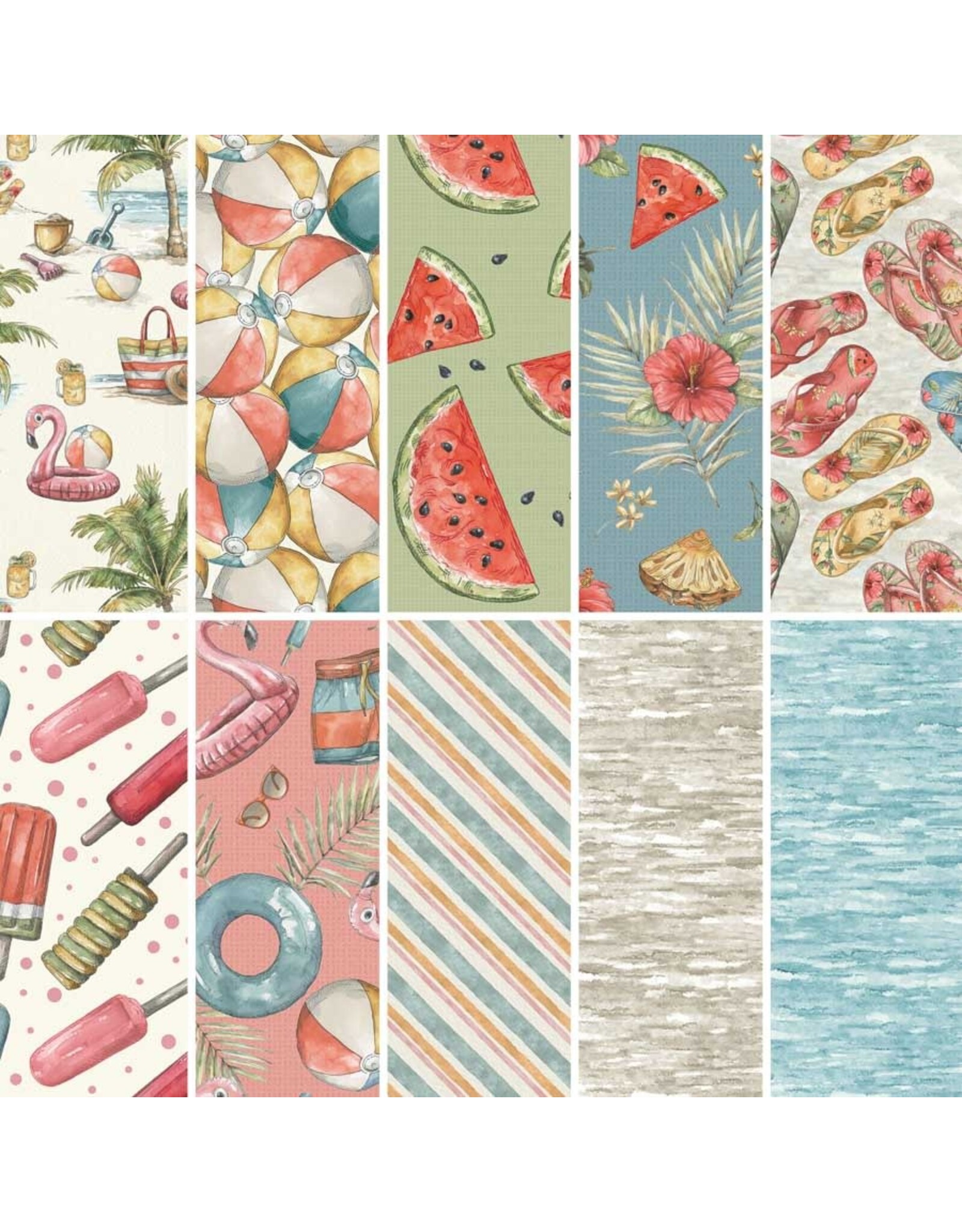 Blank Quilting Blank Quilting - Leslie Trimbach - Vintage Summer - Fat Quarter Pakket