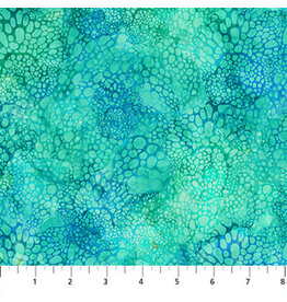 Northcott Coral Reef - Bubbles Turquoise coupon (± 30 x 110 cm)
